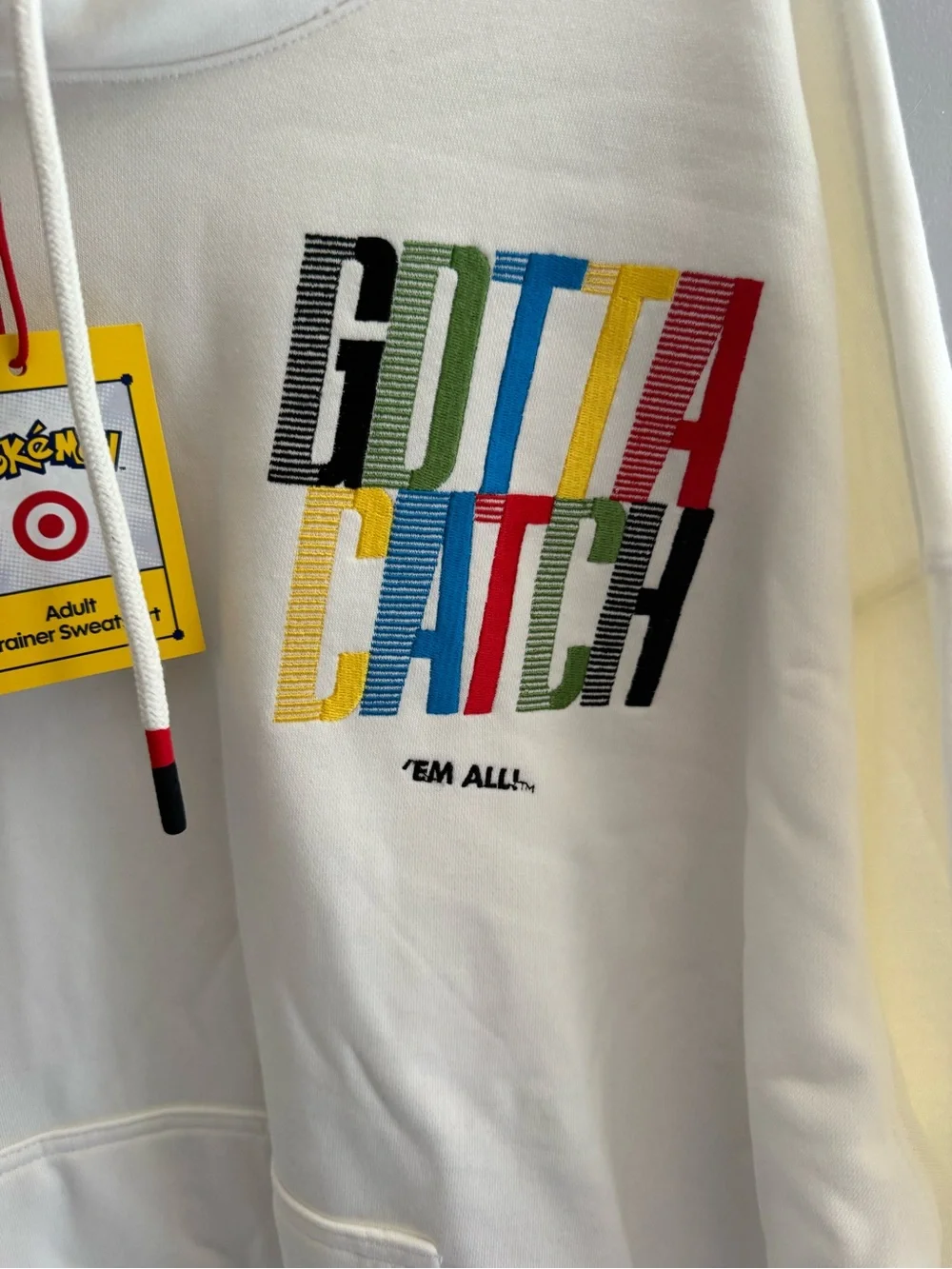 Pokémon x Target Exclusive Adult Trainer Hoodie Sweatshirt Cream SZ XL New